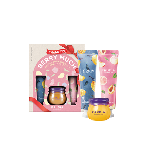 [Frudia] Honey Lip Balm & Hand Cream Gift Set (Thank You Berry Much)